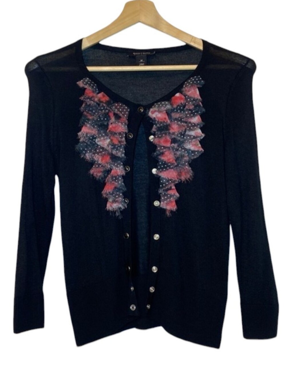 White House Black Market | Cardigan w|ruffle Accents